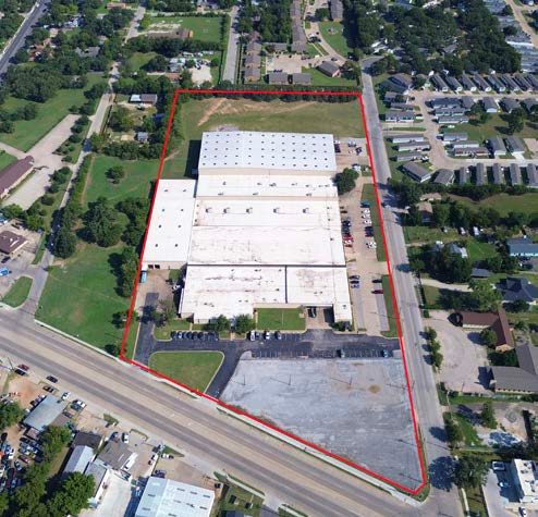 4301 Mansfield Highway — closer aerial with property boundary